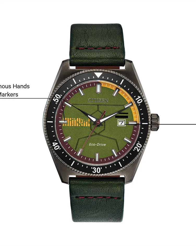 Boba Fett Green Dial Leather Strap AW1597-05W | CITIZEN Boba Fett Green Dial Leather Strap AW1597-05W | CITIZEN